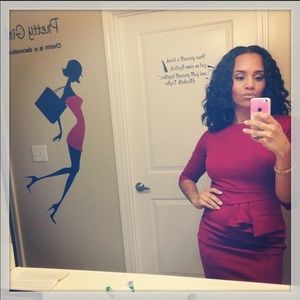Red pencil dress